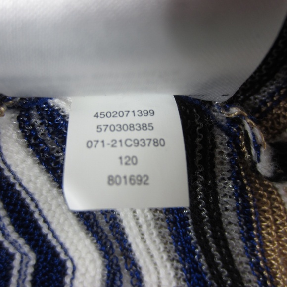 Chico's Travelers Cardigan sweater  size 1 (M) Seafaring Blue Zig Zag Stitch - Picture 9 of 15